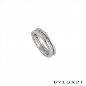 Bvlgari 18k White Gold Diamond Set B.zero1 Ring AN850656